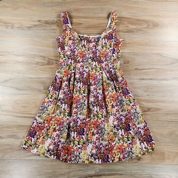 ☔️🔸️Nine West Multicolored Floral Fit & Flare Sleeveless Dress Size 4 - Picture 1 of 12